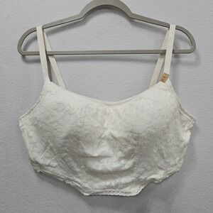 Victoria's Secret Pink Corset Bra White Ivory 2XL Lightly Lined Lace Wireless